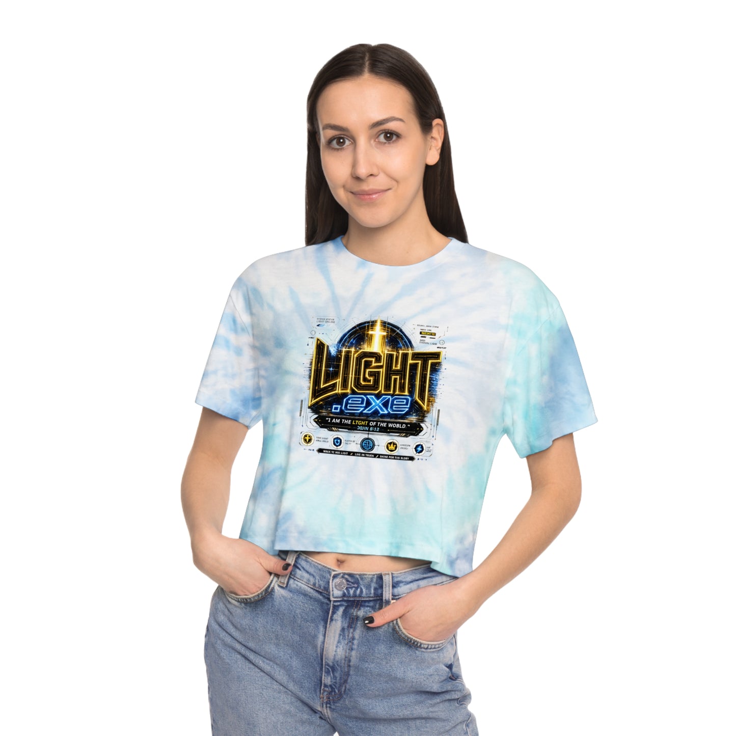 Light Axe Tie-Dye Crop Tee — Women's Spiritual Graphic Top