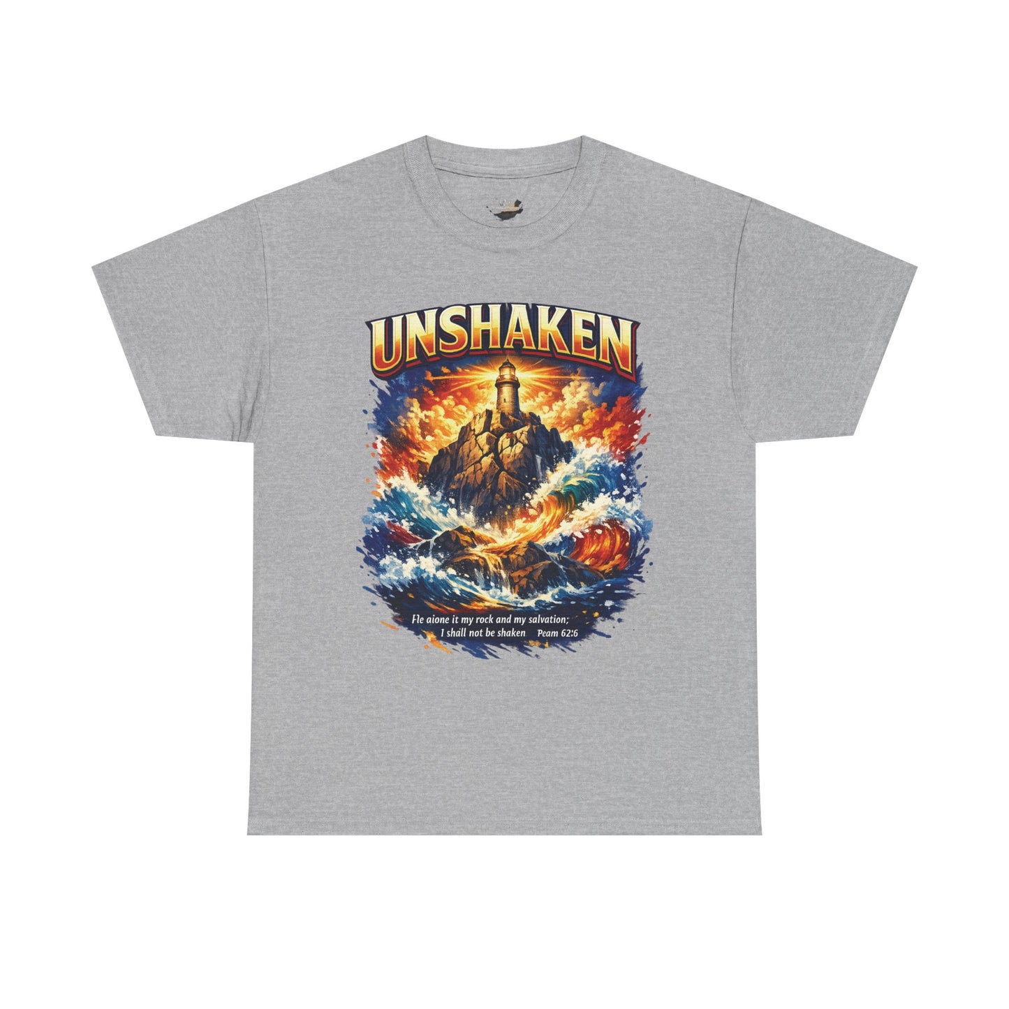 Unshaken Lighthouse Tee — Faith-Inspired Resilient Graphic T-Shirt