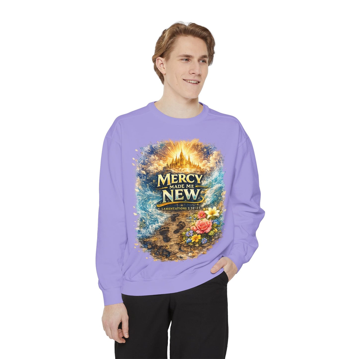 Mercy Made Me New Sweatshirt — Christian Inspirational Crewneck