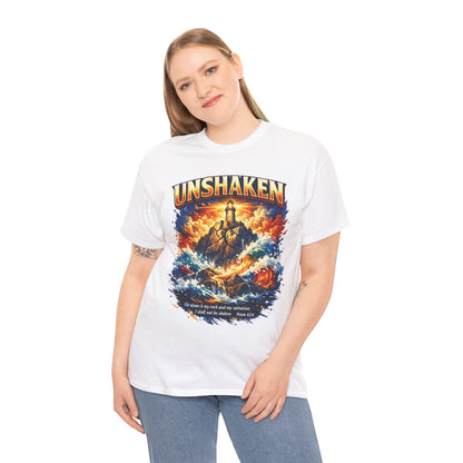 Unshaken Lighthouse Tee — Faith-Inspired Resilient Graphic T-Shirt