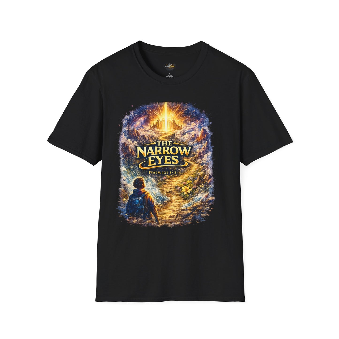 The Narrow Eyes Fantasy T-Shirt — Epic Castle & Mystical Path Graphic Tee