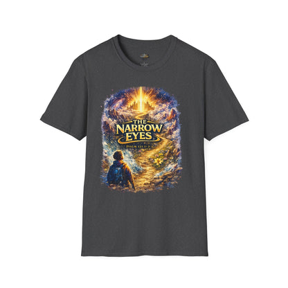 The Narrow Eyes Fantasy T-Shirt — Epic Castle & Mystical Path Graphic Tee