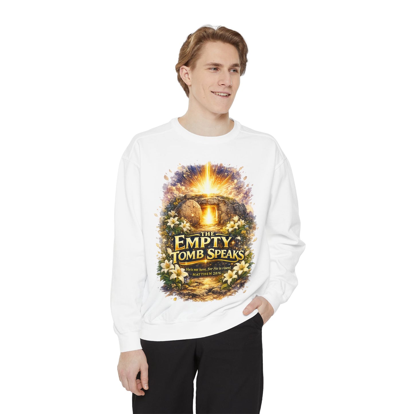 Empty Tomb Speaks Sweatshirt — Christian Easter Religious Crewneck