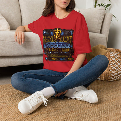 Fear Not Access T-Shirt — Futuristic Guardian Graphic Tee