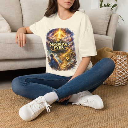 The Narrow Eyes Fantasy T-Shirt — Epic Castle & Mystical Path Graphic Tee
