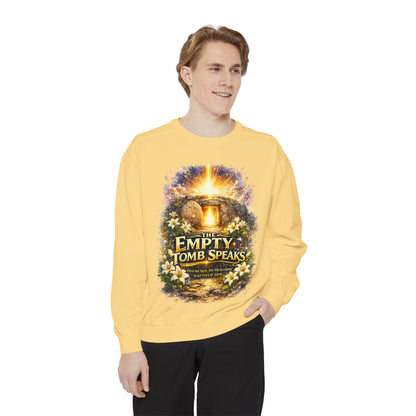 Empty Tomb Speaks Sweatshirt — Christian Easter Religious Crewneck