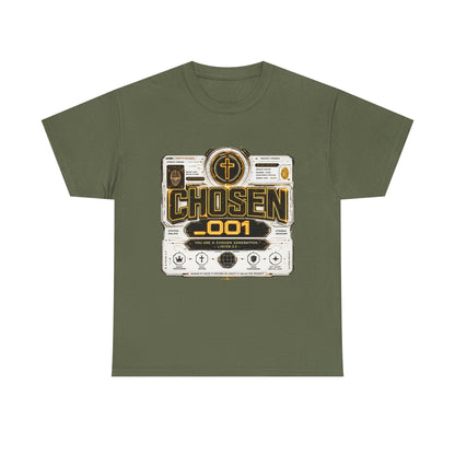 Chosen .001 Graphic Tee — Faith-Inspired Vintage Tech Design