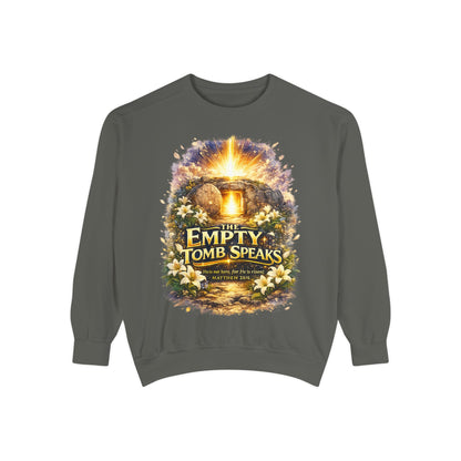 Empty Tomb Speaks Sweatshirt — Christian Easter Religious Crewneck