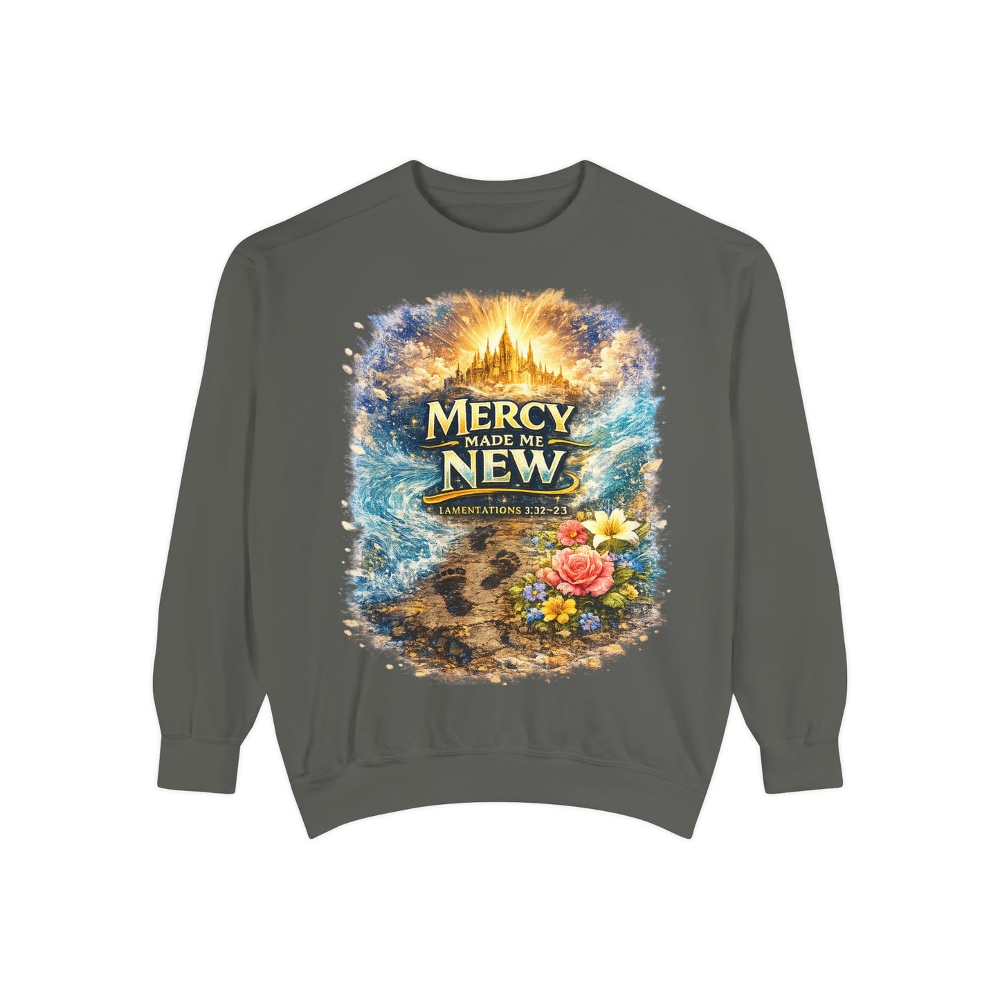 Mercy Made Me New Sweatshirt — Christian Inspirational Crewneck