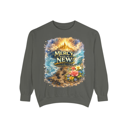 Mercy Made Me New Sweatshirt — Christian Inspirational Crewneck