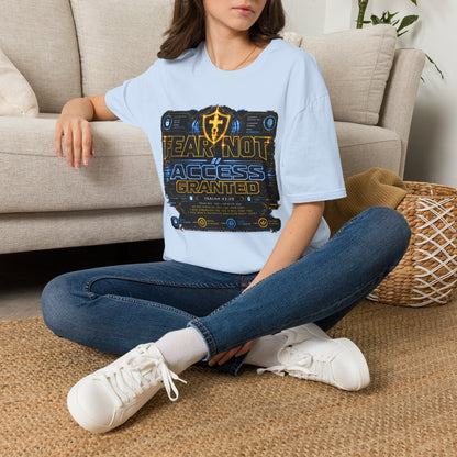 Fear Not Access T-Shirt — Futuristic Guardian Graphic Tee