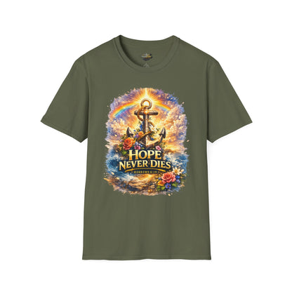 Anchor of Hope T-Shirt — "Hope Never Dies" Spiritual Nautical Tee