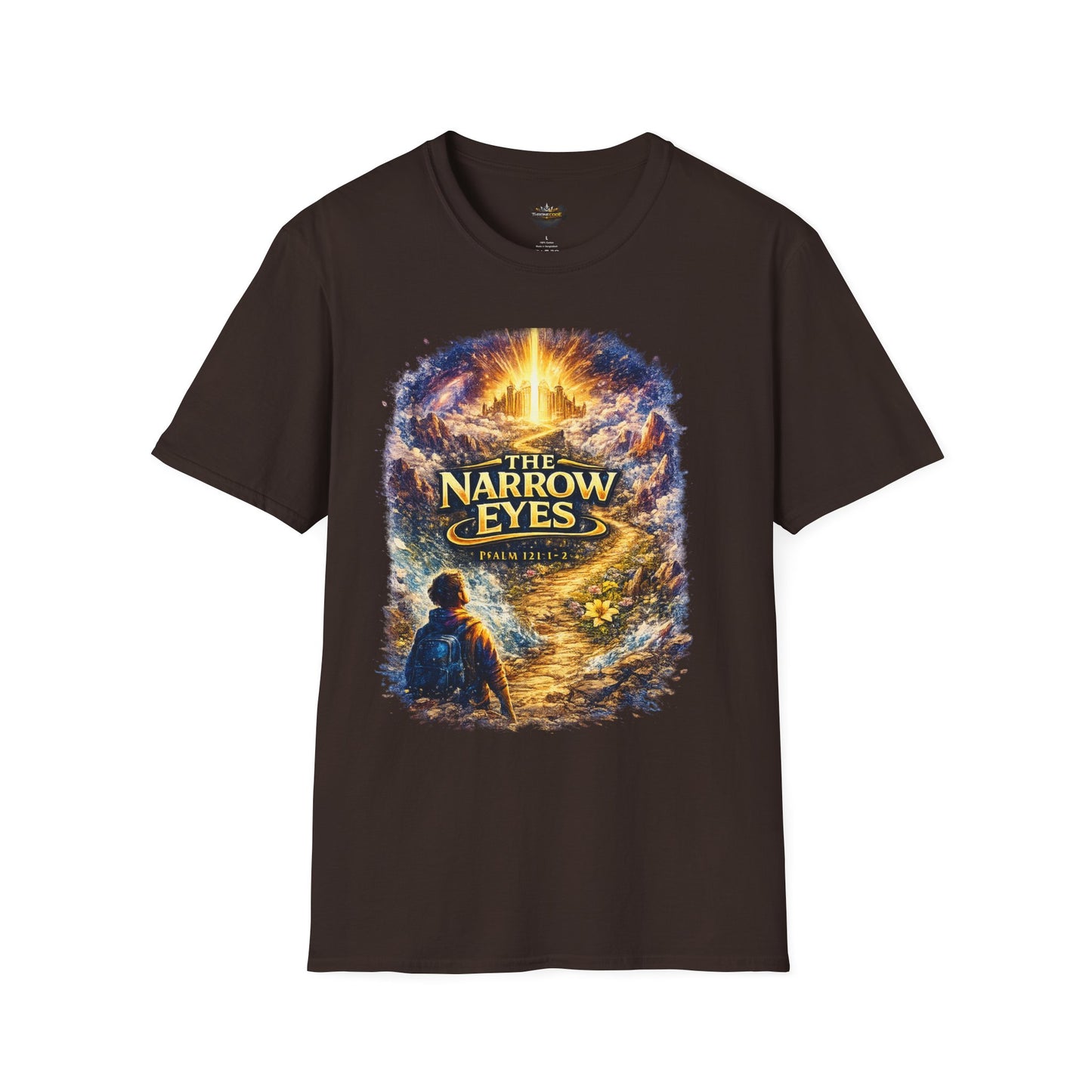The Narrow Eyes Fantasy T-Shirt — Epic Castle & Mystical Path Graphic Tee