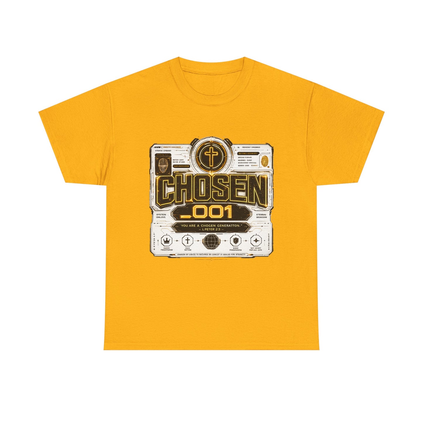 Chosen .001 Graphic Tee — Faith-Inspired Vintage Tech Design
