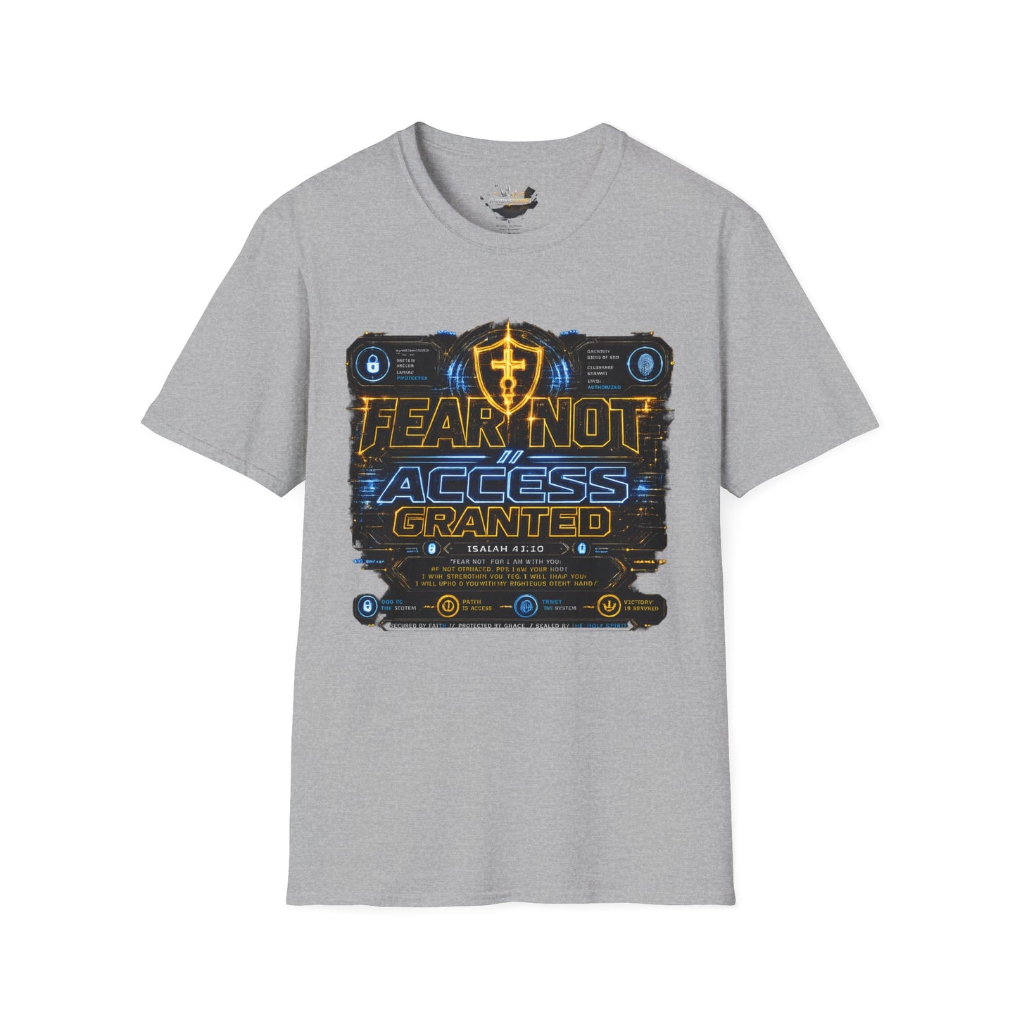 Fear Not Access T-Shirt — Futuristic Guardian Graphic Tee