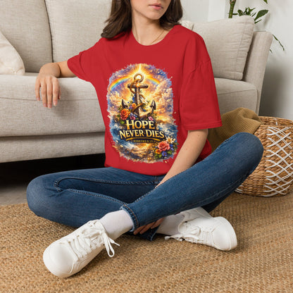 Anchor of Hope T-Shirt — "Hope Never Dies" Spiritual Nautical Tee