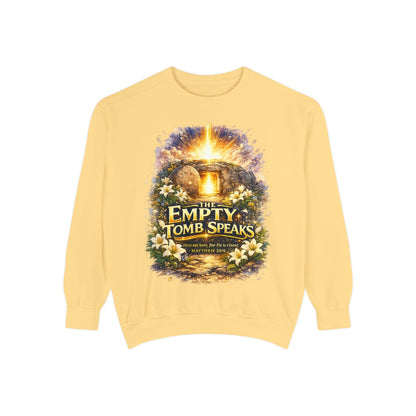 Empty Tomb Speaks Sweatshirt — Christian Easter Religious Crewneck