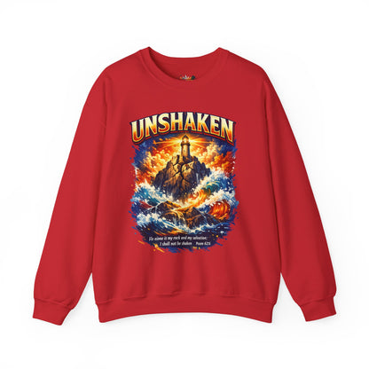 Unshaken Lighthouse Crewneck Sweatshirt — Inspirational Nautical Graphic