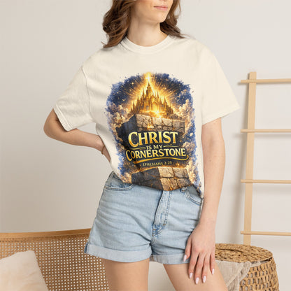 Christian "Christ Is My Cornerstone" T-Shirt — Faith-Based Gospel Tee