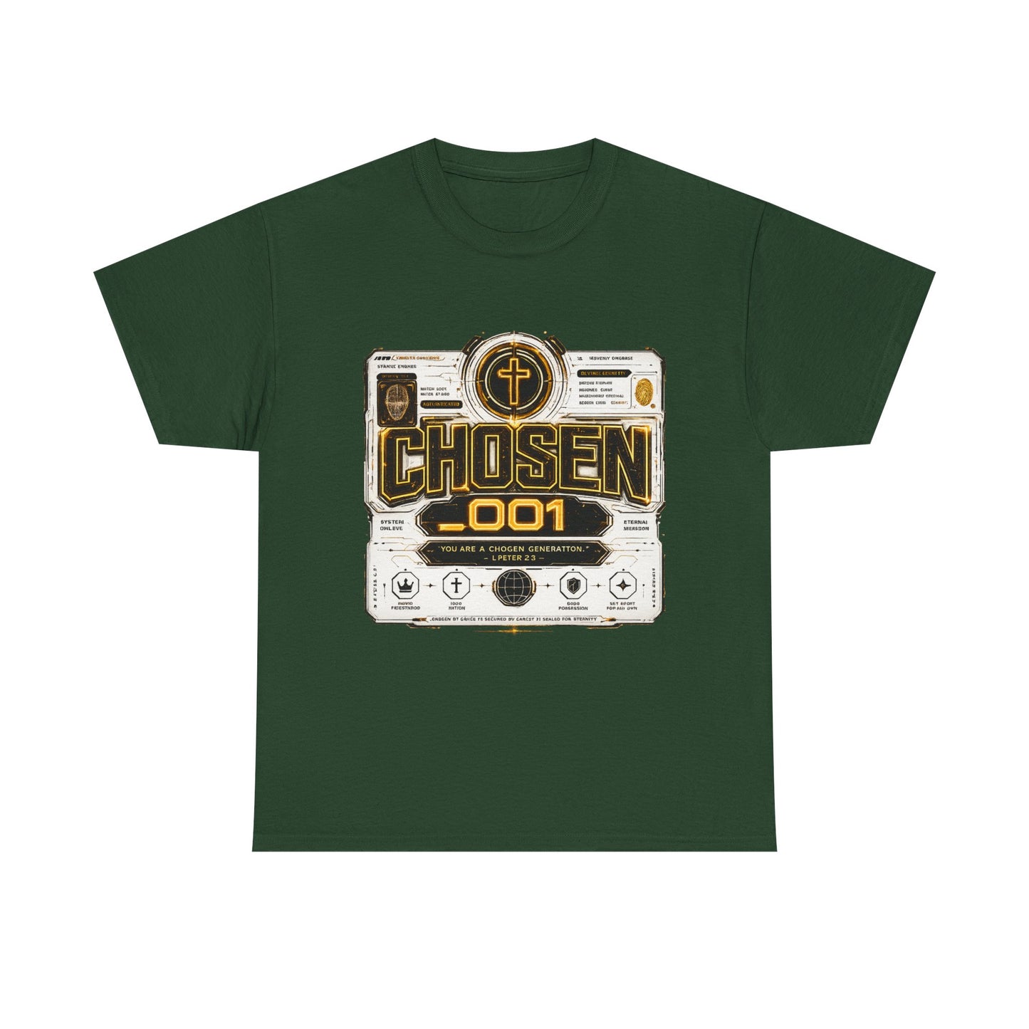 Chosen .001 Graphic Tee — Faith-Inspired Vintage Tech Design