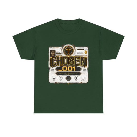 Chosen .001 Graphic Tee — Faith-Inspired Vintage Tech Design