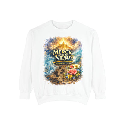 Mercy Made Me New Sweatshirt — Christian Inspirational Crewneck