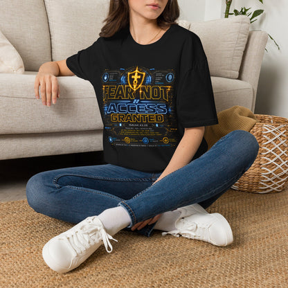 Fear Not Access T-Shirt — Futuristic Guardian Graphic Tee