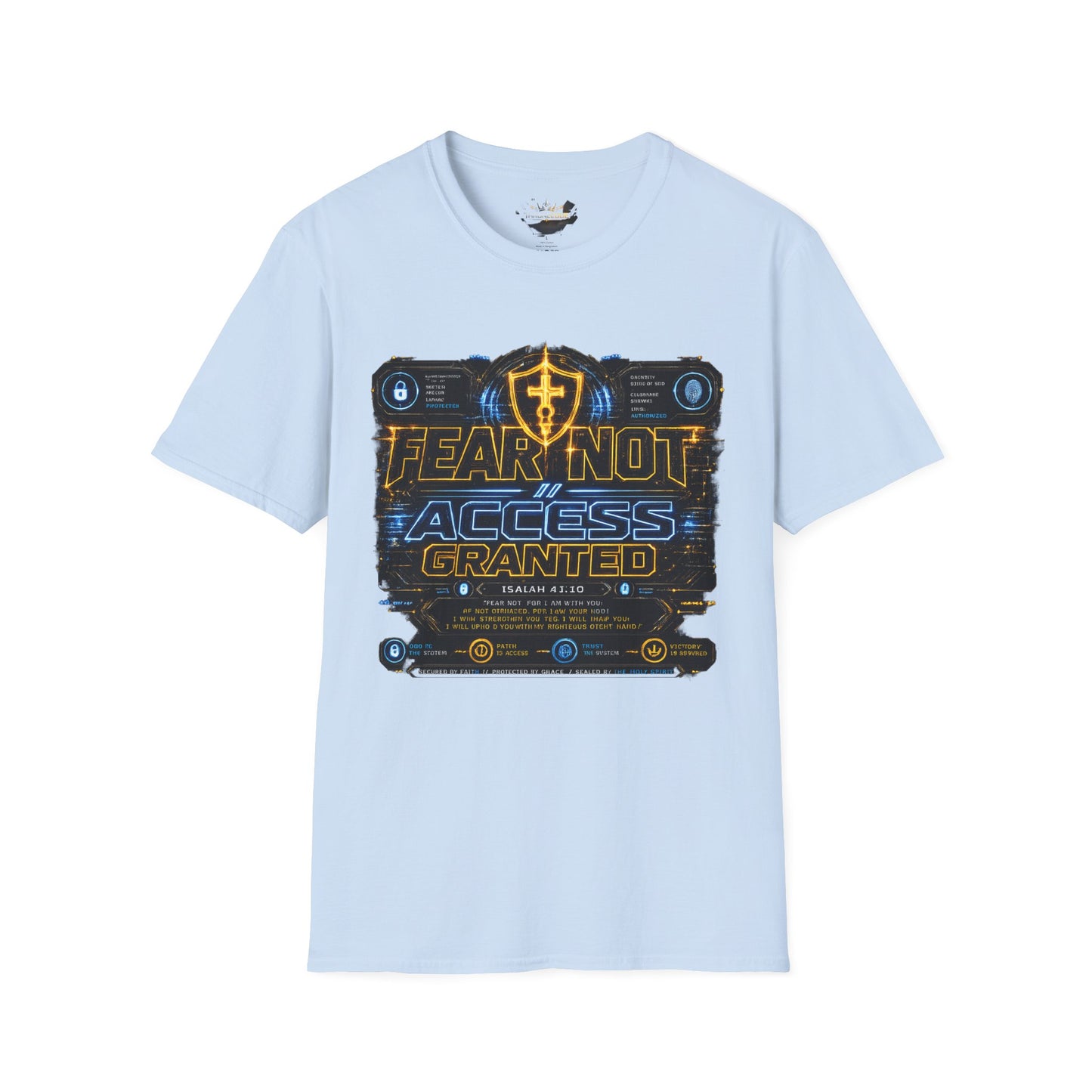 Fear Not Access T-Shirt — Futuristic Guardian Graphic Tee