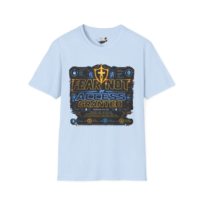Fear Not Access T-Shirt — Futuristic Guardian Graphic Tee