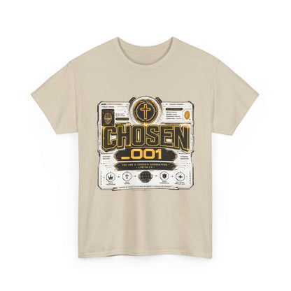 Chosen .001 Graphic Tee — Faith-Inspired Vintage Tech Design