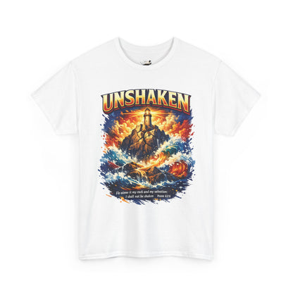 Unshaken Lighthouse Tee — Faith-Inspired Resilient Graphic T-Shirt