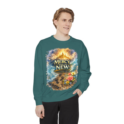 Mercy Made Me New Sweatshirt — Christian Inspirational Crewneck