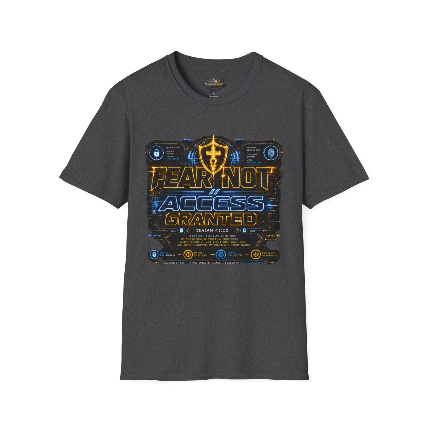 Fear Not Access T-Shirt — Futuristic Guardian Graphic Tee