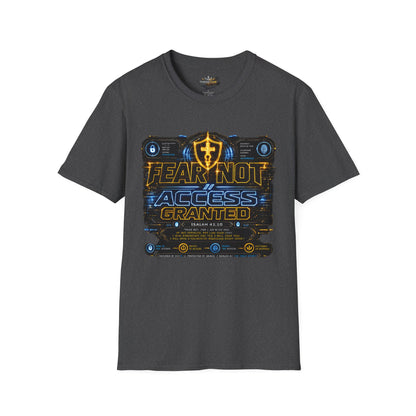 Fear Not Access T-Shirt — Futuristic Guardian Graphic Tee