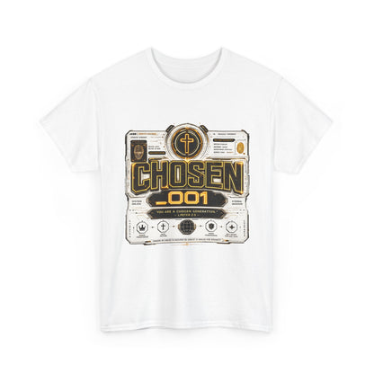 Chosen .001 Graphic Tee — Faith-Inspired Vintage Tech Design