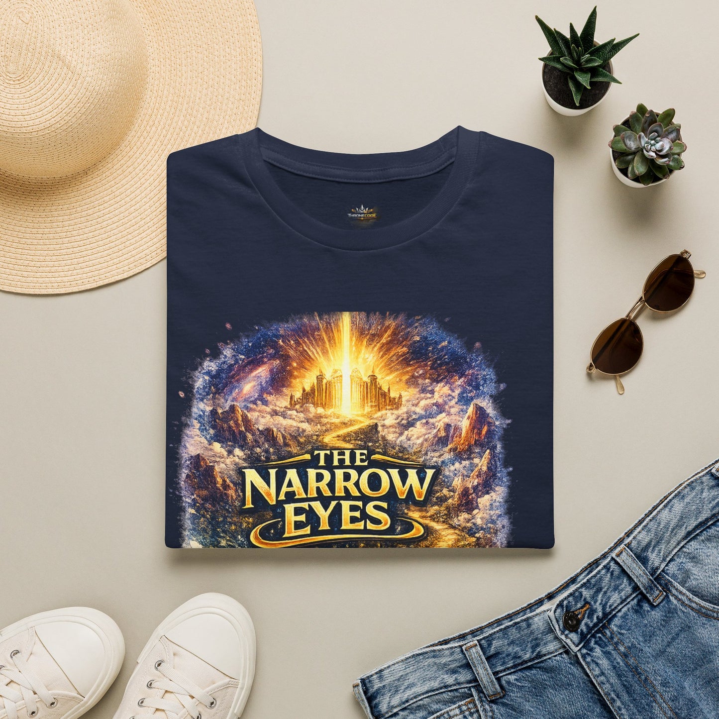 The Narrow Eyes Fantasy T-Shirt — Epic Castle & Mystical Path Graphic Tee