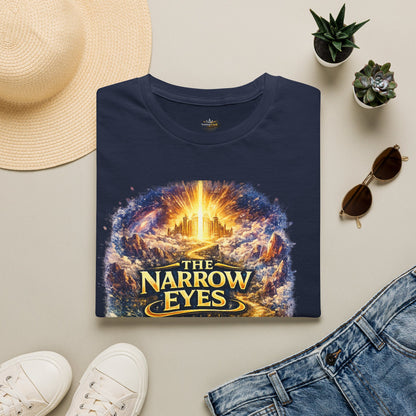 The Narrow Eyes Fantasy T-Shirt — Epic Castle & Mystical Path Graphic Tee
