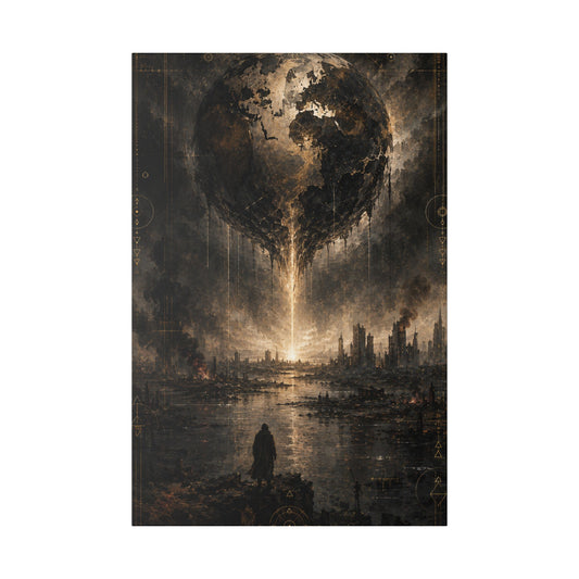 After the Last War | Post-Apocalyptic Earth Wall Art | Surreal End of Civilization Canvas Print