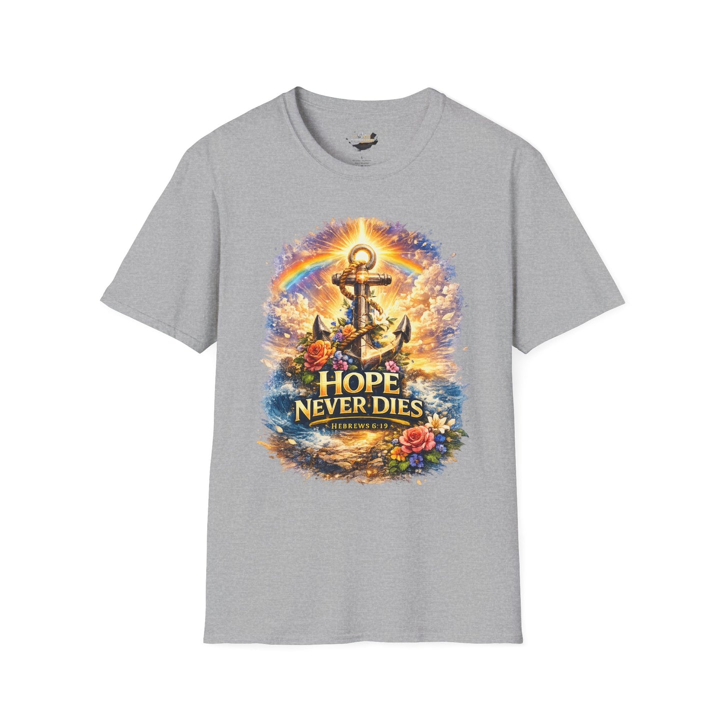 Anchor of Hope T-Shirt — "Hope Never Dies" Spiritual Nautical Tee
