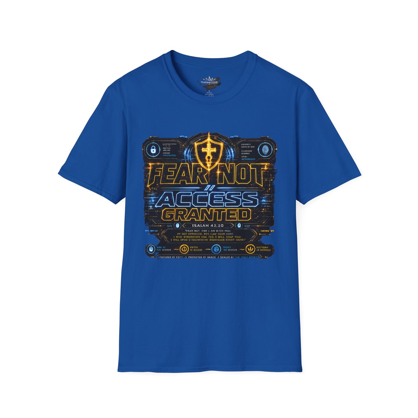 Fear Not Access T-Shirt — Futuristic Guardian Graphic Tee