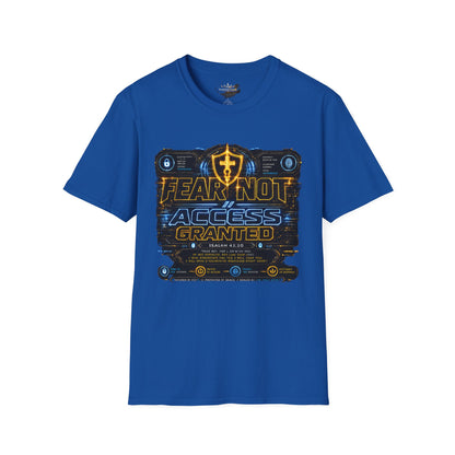 Fear Not Access T-Shirt — Futuristic Guardian Graphic Tee