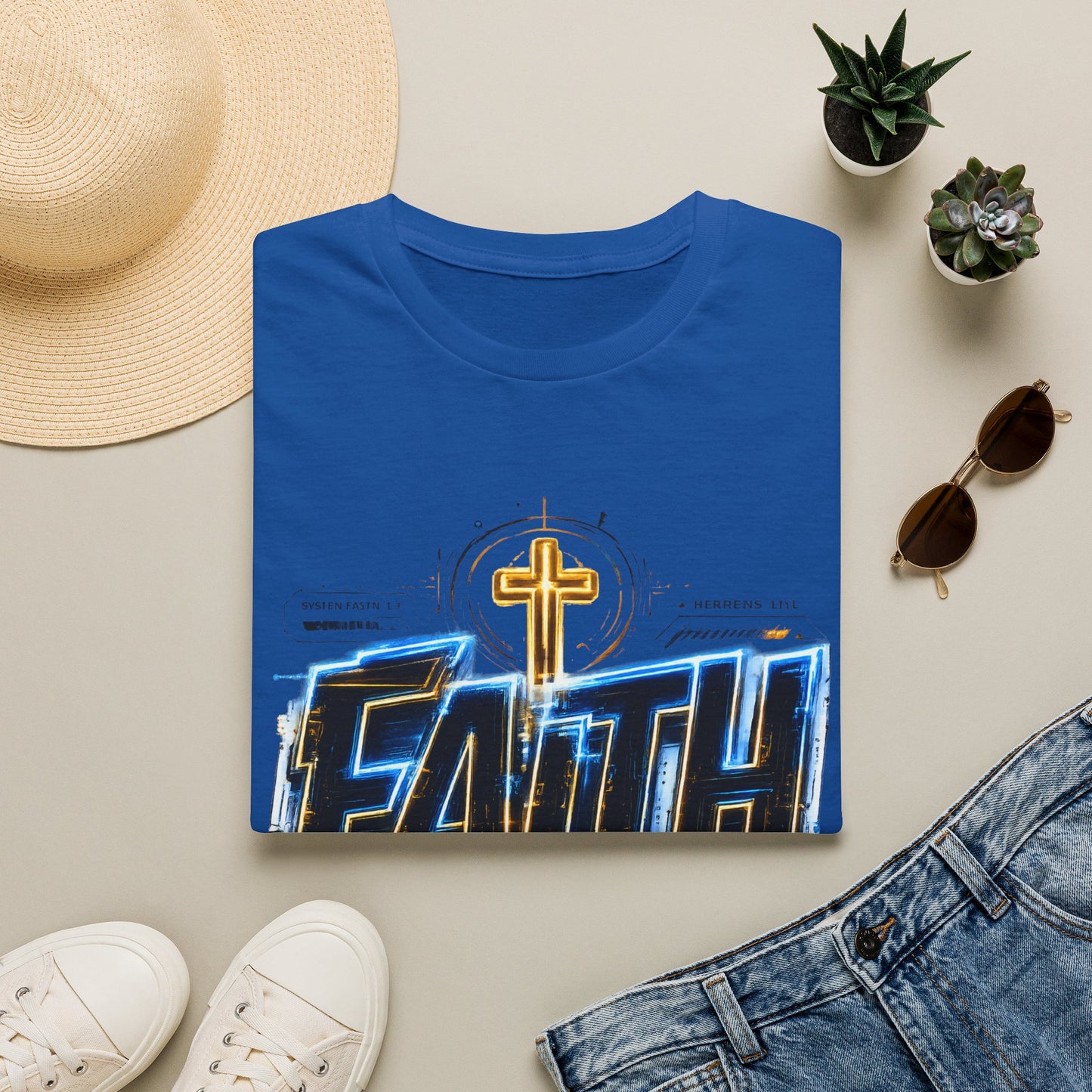Faith Cross T‑Shirt — Bold Christian Graphic Tee