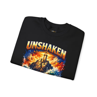 Unshaken Lighthouse Crewneck Sweatshirt — Inspirational Nautical Graphic