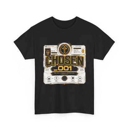 Chosen .001 Graphic Tee — Faith-Inspired Vintage Tech Design