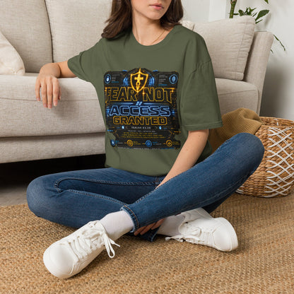 Fear Not Access T-Shirt — Futuristic Guardian Graphic Tee