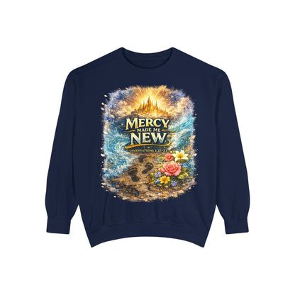 Mercy Made Me New Sweatshirt — Christian Inspirational Crewneck