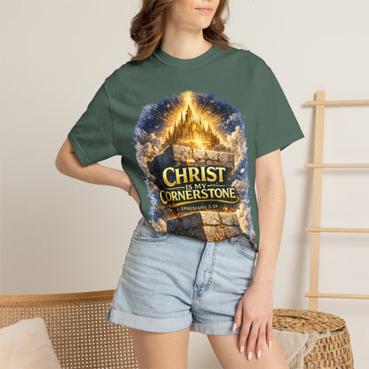 Christian "Christ Is My Cornerstone" T-Shirt — Faith-Based Gospel Tee