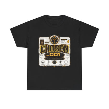 Chosen .001 Graphic Tee — Faith-Inspired Vintage Tech Design