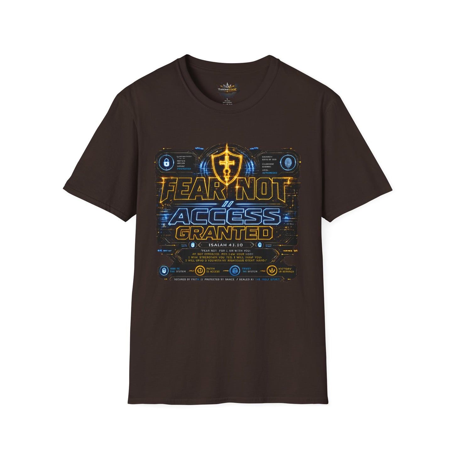 Fear Not Access T-Shirt — Futuristic Guardian Graphic Tee