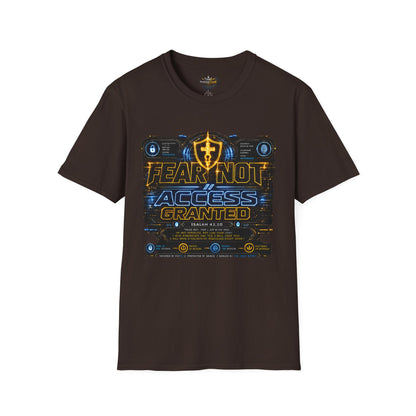 Fear Not Access T-Shirt — Futuristic Guardian Graphic Tee